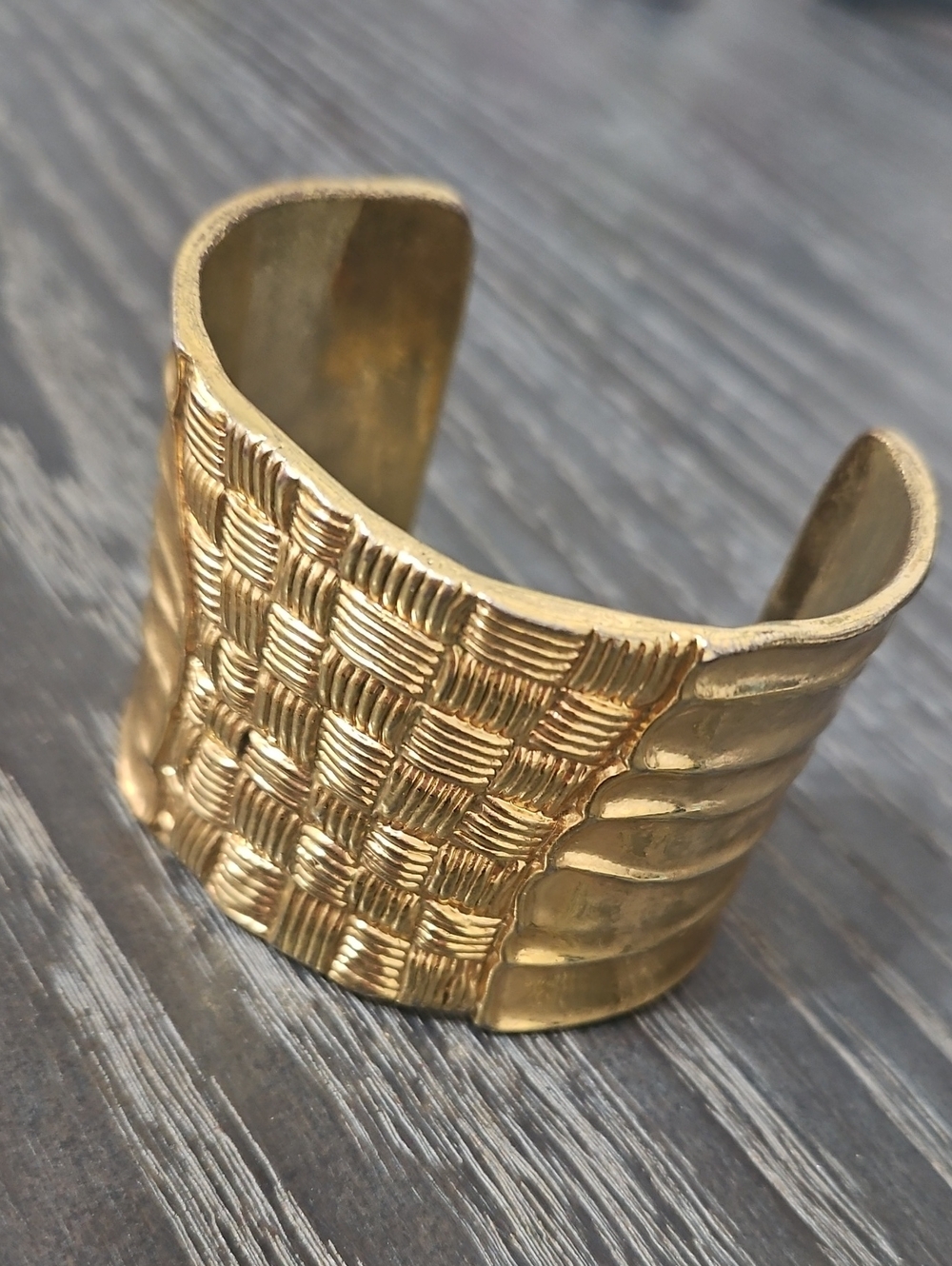 Karine Sultan Basket Weave Wide Cuff